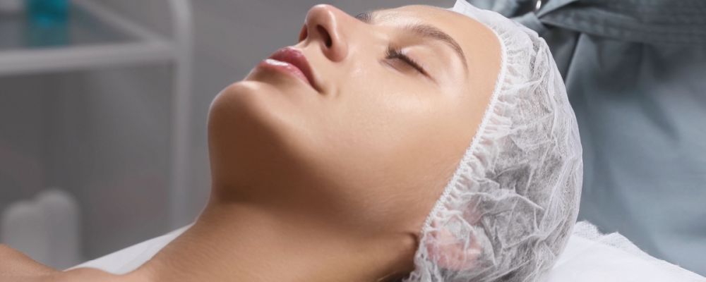 A woman getting a Houston chemical peel